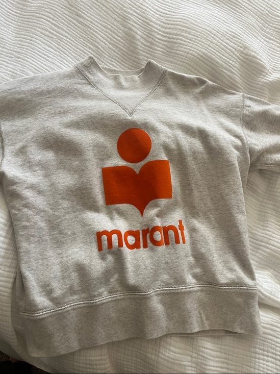 Isabel Marant Tops - $430 ISABEL MARANT ÉTOILE Moby Flocked-Logo Cotton-Blend Sweatshirt in size 36/S
